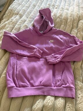 Nike Lavender Pink Pullover Hoodie with White Swoosh